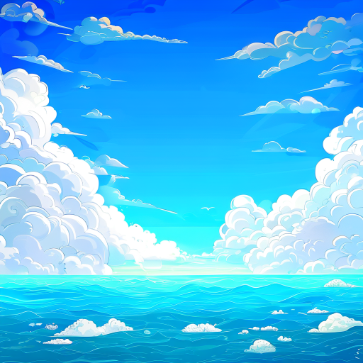 sea and clouds in a sunny day