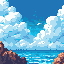 sea and clouds in a sunny day