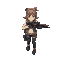 female shooter with a pistle, idle