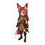female, fox ears, red hair, green eyes, medieval adventurer clothes, full body