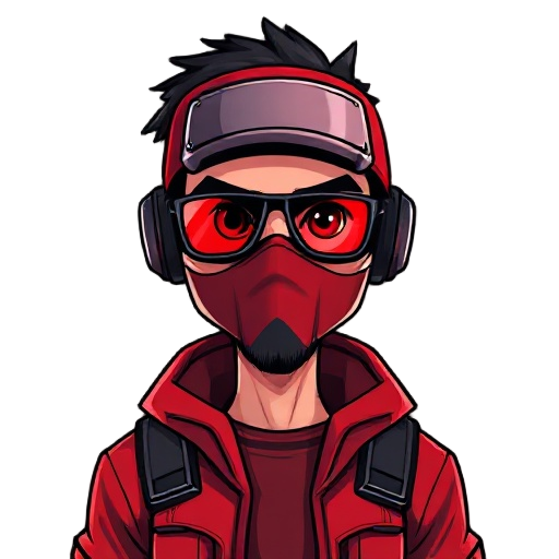 cyberpunk gang member in red