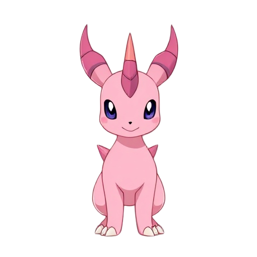 2d vector pink pokemon with horn