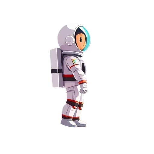 an astronaut on mars, realistic human proportions. realistic style, side view for gamesheet