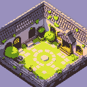 an isometric courtyard