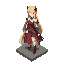 anime fantasy style warrior girl in dress with long blonde hair
