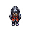 an aging knight with a dented helmet and gray streaks in their hair.