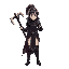 long axe wielding, woman templar knight, black knight