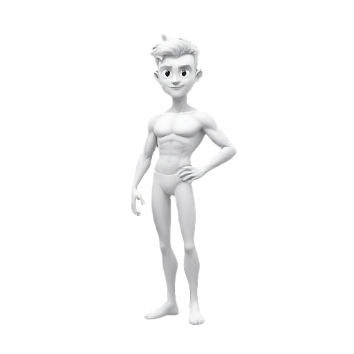 white slender defined muscular humanoid