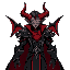 a highly detailed, anime-style illustration of diablo from that time i got reincarnated as a slime. he is a tall, elegant demon with black and red clothing, golden eyes, and sharp, refined facial feat