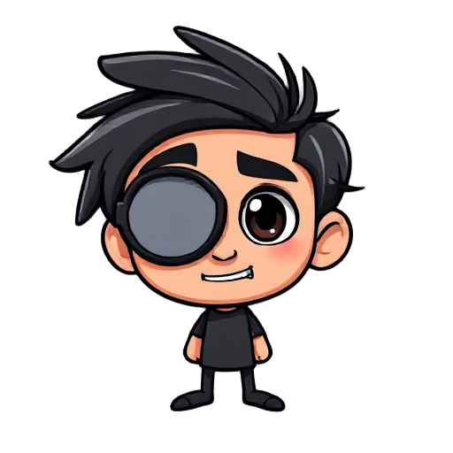 personagem todo preto com o olho branco 