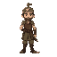 a farmer warrior. like anime style