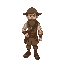 a farmer warrior. like anime style