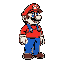 mario in idle state looking toward the right side in casual clothes (tshirt and jeans)