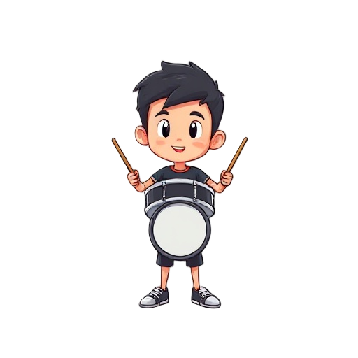 drummer character cute 