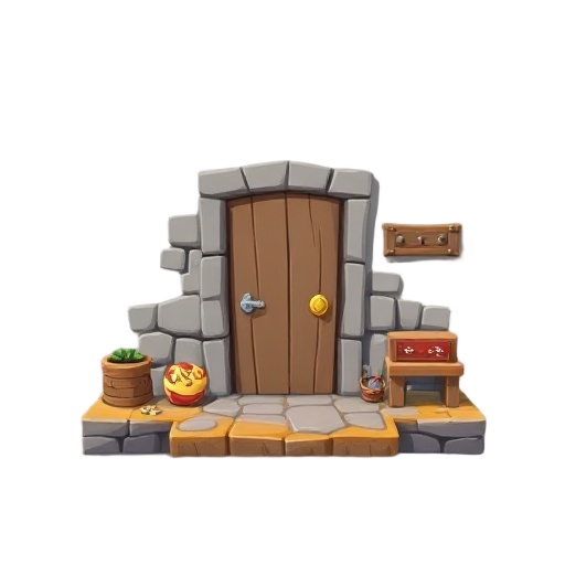 create tileset to my game with ground, wall door, interactables objects and various itens