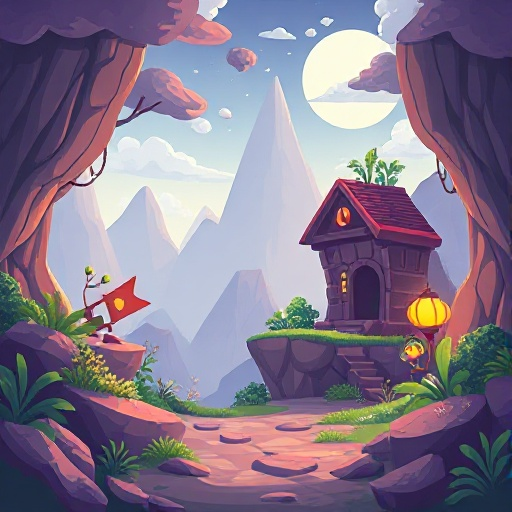 generate a 2d game background little futurestic