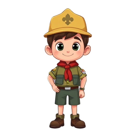create a young boy scout, he must be 32px by 32px