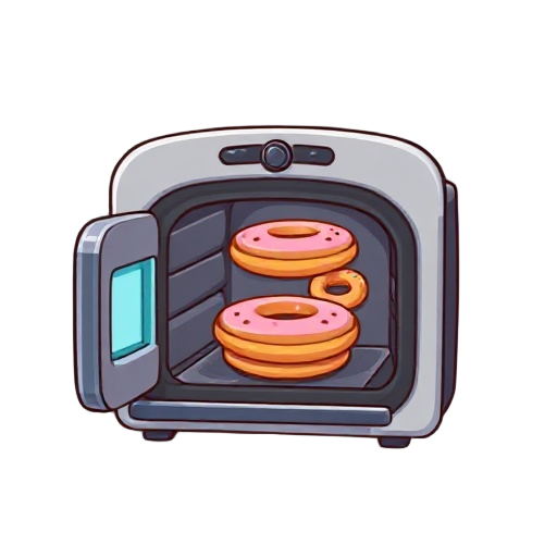 oven that opens and closes with doughnuts inside