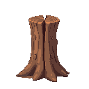 a split tree trunk split in half