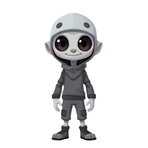 zoombie 2d with gray clothes and open head