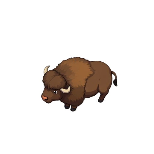 a stardew valley style bison animal