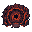 a pixel art swirling vortex at its center, suggesting a portal or dimension gateway. this vortex is surrounded by dark alien organic texture wall. the overall color palette includes dark orange and g
