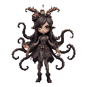 human steampunk spirit girl lovecraftian horror with tentacles
