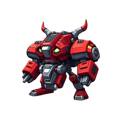 tech mach big evil red silver machine