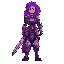 purple haired female warrior