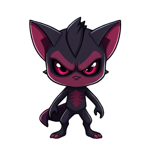 crie um personagem, seu corpo sendo uma silhueta preta com olhos brancos com uma estetica misteriosa e intimidadora