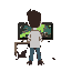 guy playing videogames on their tv