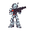 robot with gun side of view