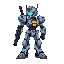 robot with gun side view