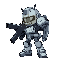 robot with gun side of view