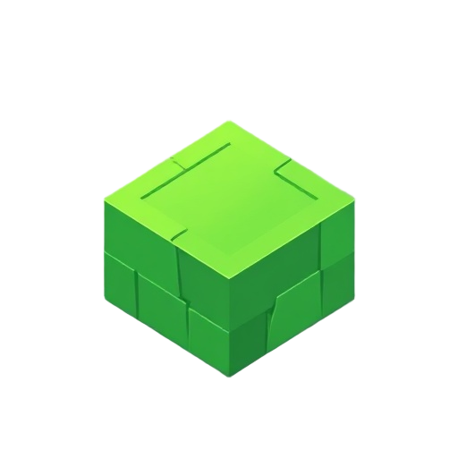 create a green isometric cube