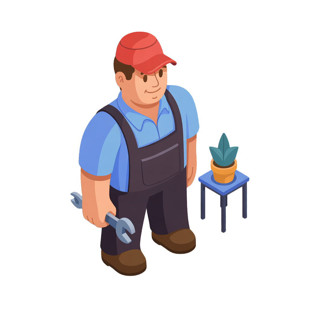 simple worker as man in iso graphic