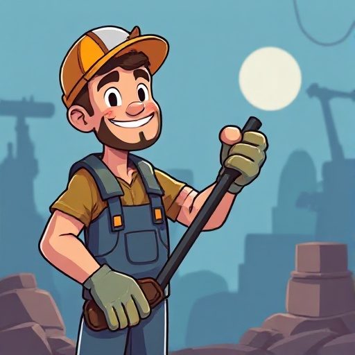 simple worker as man in iso graphic