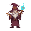 generate me the sprite of a wizard with his set