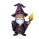 generate me the sprite of a wizard with his set