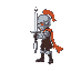 knight with sword in profile