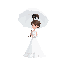 bride with umbrella - white 
