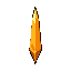 a special projectile, a sharp data spike. a long, glowing shard of amber crystal. geometric, clean, and dangerous.