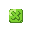 green foresty button with big x on top