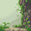 green spiky vines that go from the left of the screen to the right without much deviation