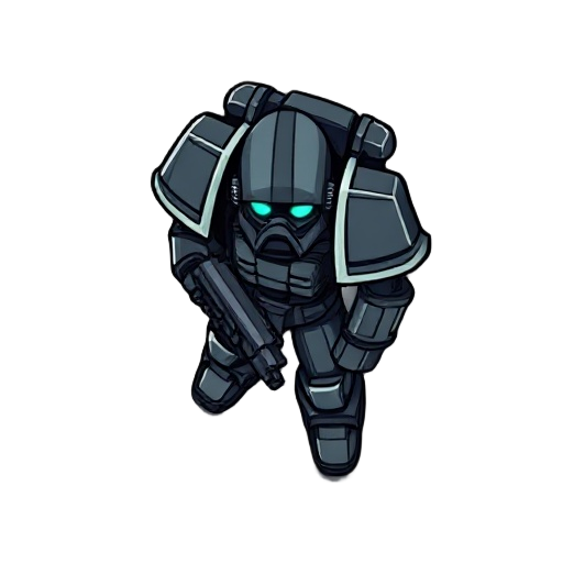 sprite of a deathwatch soldier from warhammer 40k
