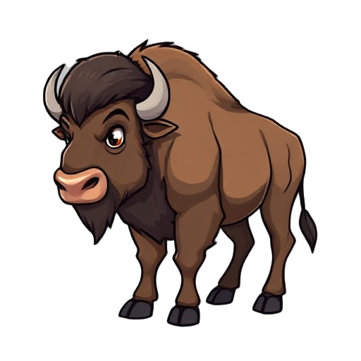 sideways bison