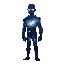 a humanoid being with a male body without a mouth and with completely white and bright eyes and with a universe inside its body with galaxies and stars visible inside it