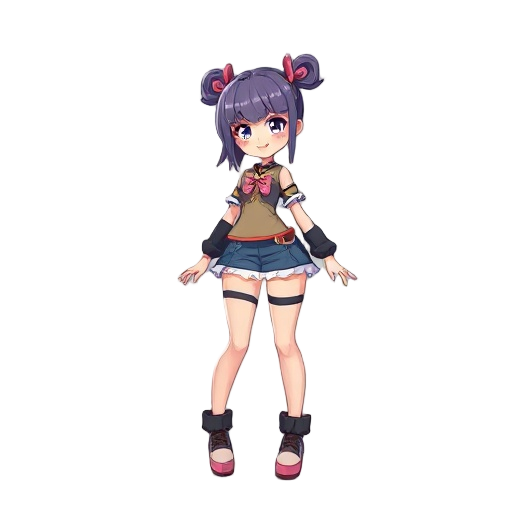 a girl loli a big thigh with 