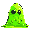 slime, boss, green, lamp inside the body, scary