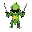 slime, boss, swords stuck in the body, green, lamp inside the body, scary